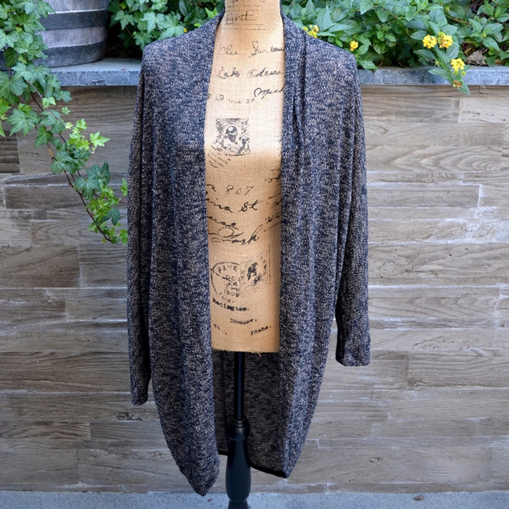 Black & Tan Long Cardigan Sweater